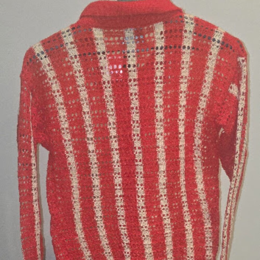 *NEVER WORN* Wmn Sxy 2 Pcs Stpe Prted Knted Swter Jkets Bcon Shrts Prty SZ M - Picture 2 of 5